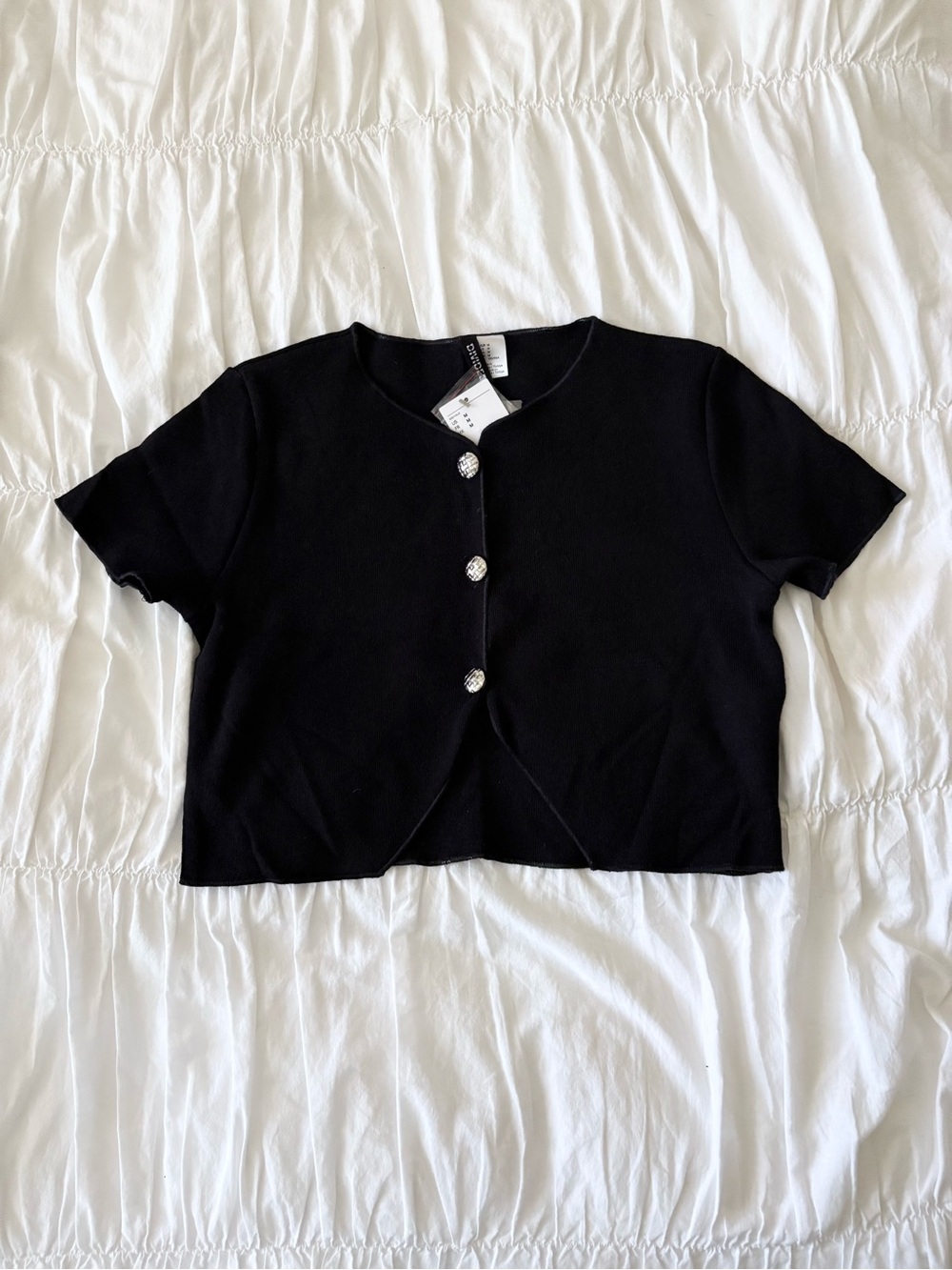 NWT Black Knit Short Sleeve Top